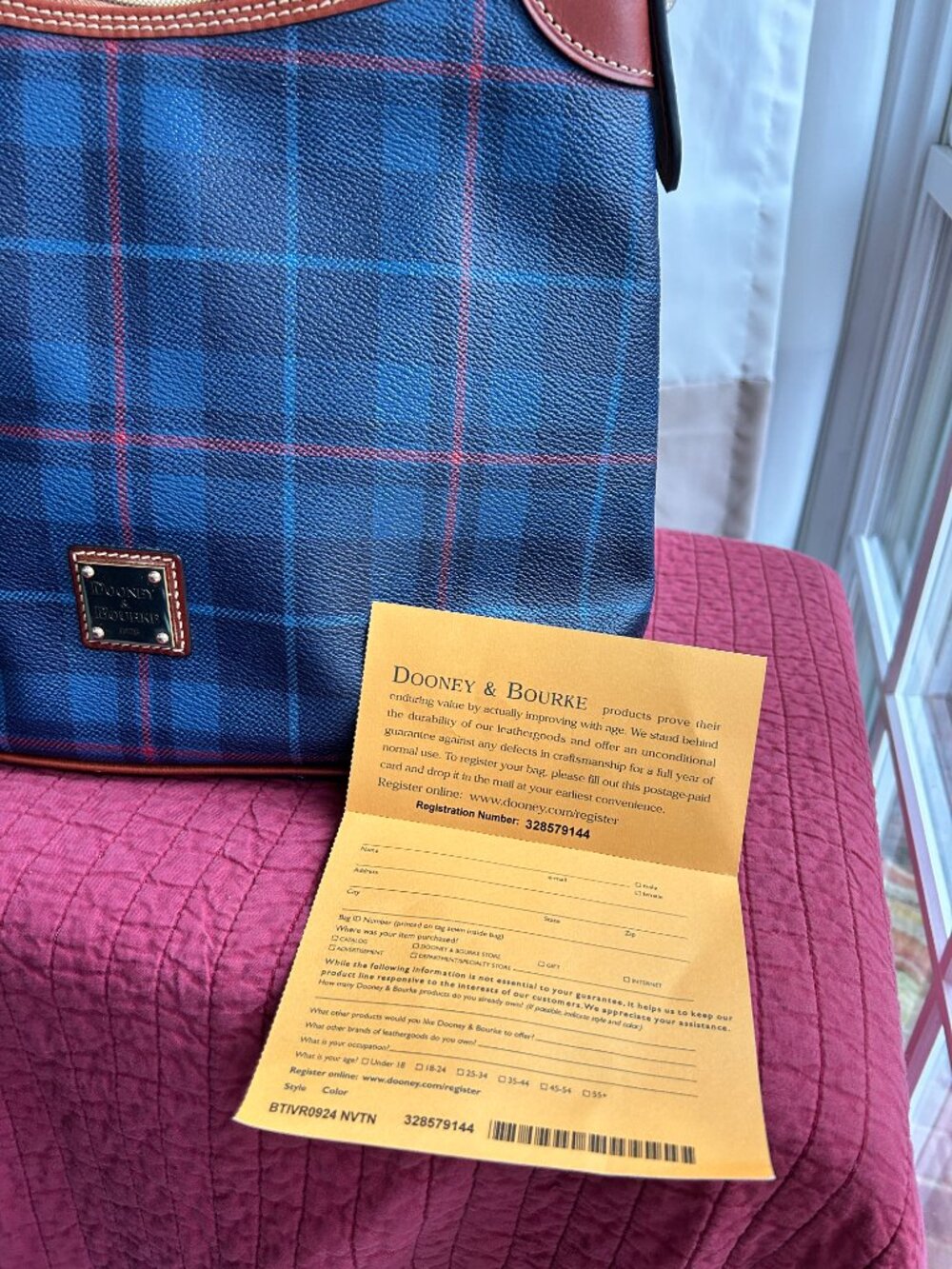 Dooney & Bourke Tiverton Plaid New with tags/registration - Picture 9 of 12